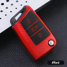 Load image into Gallery viewer, For VW Volkswagen Golf 7 MK7 Tiguan MK2 For SEAT Ateca Leon FR 2 Ibiza For Skoda Octavia A7 Tpu Carbon Filber Car Key Case Cover

