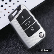 Load image into Gallery viewer, For VW Volkswagen Golf 7 MK7 Tiguan MK2 For SEAT Ateca Leon FR 2 Ibiza For Skoda Octavia A7 Tpu Carbon Filber Car Key Case Cover
