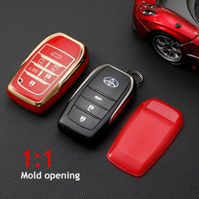 Load image into Gallery viewer, 6 Button Car Key Case For Toyota Alphard PREVIA Voxy Noah Esquire Vellfire Harrier Shell Fob Holder Car Key Cover Key Shell
