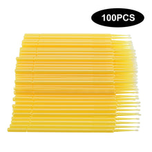 Load image into Gallery viewer, 100Pcs Up Paint Micro Brush Tips 1mm Mini Car Touch Up Paint Micro Brush Yellow Auto Applicator Sticks Detailing Car Products

