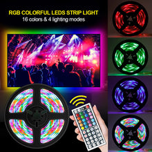 Load image into Gallery viewer, 60led/m LED Strip Light 3528SMD TV Backlight IR 44 Key Remote Control Wall Flexible Background Light Led Lighting RGB Tape Party Decoration Light String
