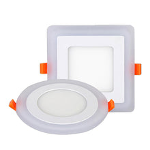 Load image into Gallery viewer, Dual Color Acrylic LED Recessed Ceiling Panel Down Lights Ultra Thin Lamp for Indoor Office Lighting Blue White Light Color
