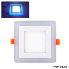 Load image into Gallery viewer, Dual Color Acrylic LED Recessed Ceiling Panel Down Lights Ultra Thin Lamp for Indoor Office Lighting Blue White Light Color
