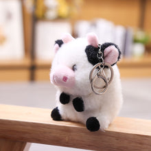 Load image into Gallery viewer, Cow Stuffed Plush Doll Keychain Cute Animals Toys Pendant Keyring Exquisite Bag Decoration for Baby Kids Children Birthday Gift
