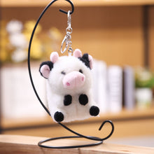 Load image into Gallery viewer, Cow Stuffed Plush Doll Keychain Cute Animals Toys Pendant Keyring Exquisite Bag Decoration for Baby Kids Children Birthday Gift
