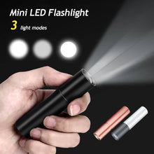 Load image into Gallery viewer, USB Rechargeable Mini Flashlight Waterproof LED Flashlight Telescopic Powerful Torch Lamp Outdoor Work Zoom Portable Torch
