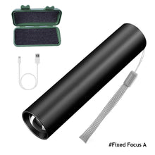 Load image into Gallery viewer, USB Rechargeable Mini Flashlight Waterproof LED Flashlight Telescopic Powerful Torch Lamp Outdoor Work Zoom Portable Torch
