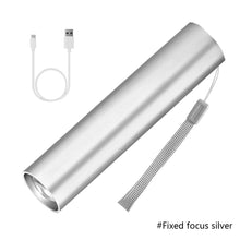 Load image into Gallery viewer, 3 Lighting Mode Mini LED Flashlight USB Rechargeable Waterproof Torch Telescopic Zoom Portable Torch for Night Camping Hiking
