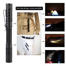 Load image into Gallery viewer, Mini Pen-shaped Flashlight Pen Light With Clip Aluminum Alloy Waterproof LED Flashlight For Learning for Camping Hiking Gift
