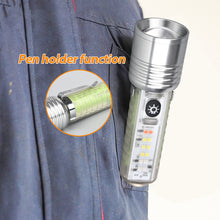Load image into Gallery viewer, Strong Light LED Flashlight Mini Flashlight USB Rechargeable Magnet UV Light Multifunction Portable Pocket Lights for Camping
