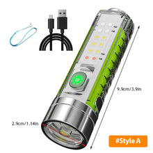 Load image into Gallery viewer, Strong Light LED Flashlight Mini Flashlight USB Rechargeable Magnet UV Light Multifunction Portable Pocket Lights for Camping
