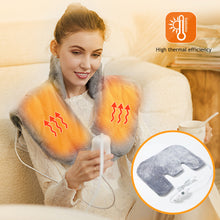 Load image into Gallery viewer, Winter Electric Heating Plush Pad Shoulder Neck Back Heating Pad Warmer Heat Therapy Pain Relief Temperature Heating Blanket
