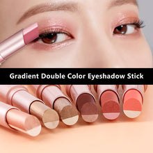 Load image into Gallery viewer, Gradient Double Color Eyeshadow Stick Velvet Eyeshadow Makeup Mix Shimmer Eye Shadow Matte Pallete Pen Dual Color Shadow
