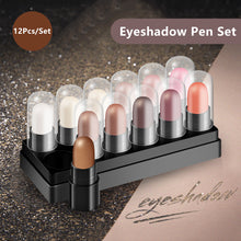 Load image into Gallery viewer, 12 Colors Waterproof Eyeshadow Pen Set Highlighter Stick Long Lasting Glitter Shimmer Eye Shadow Pen Eyes Makeup Cosmetics
