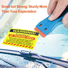 Load image into Gallery viewer, Car Double Edged Plastic Razor Lable Clean Razor Glue Remover Window Glass Clean Scraper Wrap Sticker Squeegee with 10Pcs Blades
