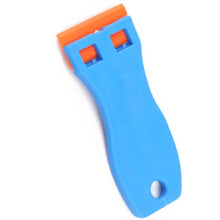 Load image into Gallery viewer, Car Double Edged Plastic Razor Lable Clean Razor Glue Remover Window Glass Clean Scraper Wrap Sticker Squeegee with 10Pcs Blades
