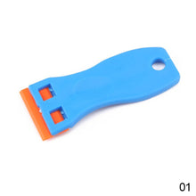 Load image into Gallery viewer, Car Double Edged Plastic Razor Lable Clean Razor Glue Remover Window Glass Clean Scraper Wrap Sticker Squeegee with 10Pcs Blades
