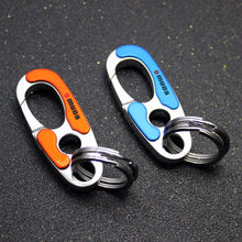 Load image into Gallery viewer, Car Stainless Steel Keychain Buckle Outdoor Carabiner Climbing Tools Double Ring Car Keychain Keyring Durable
