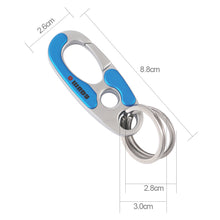 Load image into Gallery viewer, Car Stainless Steel Keychain Buckle Outdoor Carabiner Climbing Tools Double Ring Car Keychain Keyring Durable

