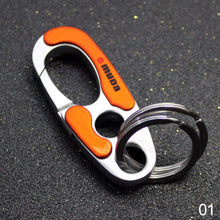 Load image into Gallery viewer, Car Stainless Steel Keychain Buckle Outdoor Carabiner Climbing Tools Double Ring Car Keychain Keyring Durable
