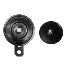 Load image into Gallery viewer, Universal 105db Motorcycle Electric Horn kit 12V/24V/60V 1.5A Waterproof Round Loud Horn Speakers for Scooter Moped Dirt Bike ATV
