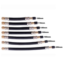 Load image into Gallery viewer, 100mm/110mm/140mm/160mm/180mm/200mm/250mm Braided Car Wheels Flexible Hose Tire Valve Inflatable Rubber Hose Steel Wire Tyre Valve Stems Extensions Tube Adapter
