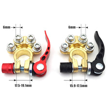 Load image into Gallery viewer, Pair Car Battery Terminals Battery Terminal Connector Battery Bornes Cable Terminal Adapter Copper Clamps Clip Screw 12V
