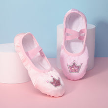 Load image into Gallery viewer, Children Dance Girls Ballet Shoes Crown Pattern Canvas Soft Sole Ballet Dance Girls Woman Ballerina Yoga Gym Dance Shoes
