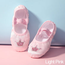 Load image into Gallery viewer, Children Dance Girls Ballet Shoes Crown Pattern Canvas Soft Sole Ballet Dance Girls Woman Ballerina Yoga Gym Dance Shoes
