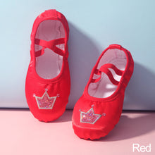 Load image into Gallery viewer, Children Dance Girls Ballet Shoes Crown Pattern Canvas Soft Sole Ballet Dance Girls Woman Ballerina Yoga Gym Dance Shoes
