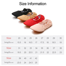 Load image into Gallery viewer, Children Dance Girls Ballet Shoes Cow Leather Sole Canvas Ballet Dance Girls Woman Ballerina Yoga Gym Dance Shoes
