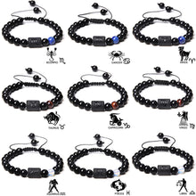 Load image into Gallery viewer, 12 Constellations Woven Bracelet Creative Fashion Bracelet Adjustable Beaded Bracelet Jewelry Gift for Men Women
