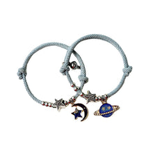 Load image into Gallery viewer, 1 Pair Stylish Versatile Magnetic Bracelets Blue Planet Couple Bracelets Adjustable Magnetic Couple Bracelets Women Men Jewelry
