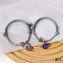 Load image into Gallery viewer, 1 Pair Stylish Versatile Magnetic Bracelets Blue Planet Couple Bracelets Adjustable Magnetic Couple Bracelets Women Men Jewelry
