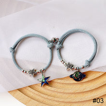 Load image into Gallery viewer, 1 Pair Stylish Versatile Magnetic Bracelets Blue Planet Couple Bracelets Adjustable Magnetic Couple Bracelets Women Men Jewelry

