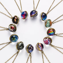 Load image into Gallery viewer, Nebula Cosmic Luminous Necklace Fashion Creative Double Sided Antique Pendant Necklace for Women Men
