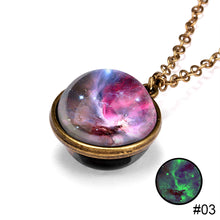 Load image into Gallery viewer, Nebula Cosmic Luminous Necklace Fashion Creative Double Sided Antique Pendant Necklace for Women Men
