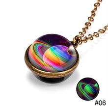 Load image into Gallery viewer, Nebula Cosmic Luminous Necklace Fashion Creative Double Sided Antique Pendant Necklace for Women Men
