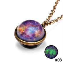 Load image into Gallery viewer, Nebula Cosmic Luminous Necklace Fashion Creative Double Sided Antique Pendant Necklace for Women Men
