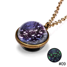 Load image into Gallery viewer, Nebula Cosmic Luminous Necklace Fashion Creative Double Sided Antique Pendant Necklace for Women Men
