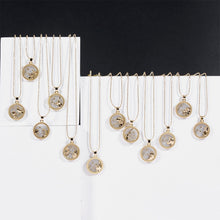 Load image into Gallery viewer, Twelve Constellations Day Night Couple Necklace Simple Fashion Collarbone Chain Sweater Chain Necklace Jewelry Gift
