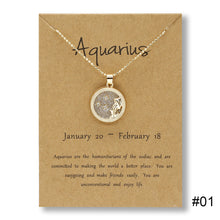 Load image into Gallery viewer, Twelve Constellations Day Night Couple Necklace Simple Fashion Collarbone Chain Sweater Chain Necklace Jewelry Gift
