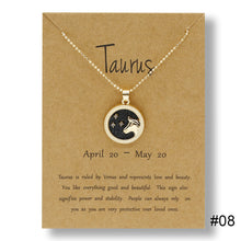 Load image into Gallery viewer, Twelve Constellations Day Night Couple Necklace Simple Fashion Collarbone Chain Sweater Chain Necklace Jewelry Gift
