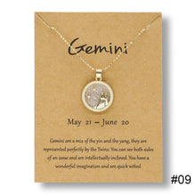 Load image into Gallery viewer, Twelve Constellations Day Night Couple Necklace Simple Fashion Collarbone Chain Sweater Chain Necklace Jewelry Gift
