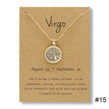 Load image into Gallery viewer, Twelve Constellations Day Night Couple Necklace Simple Fashion Collarbone Chain Sweater Chain Necklace Jewelry Gift
