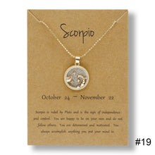 Load image into Gallery viewer, Twelve Constellations Day Night Couple Necklace Simple Fashion Collarbone Chain Sweater Chain Necklace Jewelry Gift
