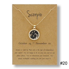 Load image into Gallery viewer, Twelve Constellations Day Night Couple Necklace Simple Fashion Collarbone Chain Sweater Chain Necklace Jewelry Gift
