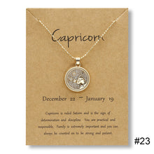 Load image into Gallery viewer, Twelve Constellations Day Night Couple Necklace Simple Fashion Collarbone Chain Sweater Chain Necklace Jewelry Gift
