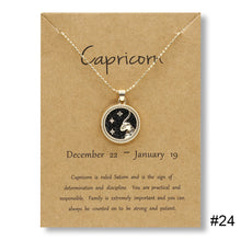 Load image into Gallery viewer, Twelve Constellations Day Night Couple Necklace Simple Fashion Collarbone Chain Sweater Chain Necklace Jewelry Gift
