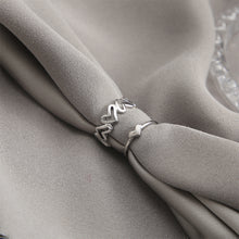 Load image into Gallery viewer, 2pcs/set Hollow Love Rings Personalized Niche Simple Rings Adjustable Alloy Rings Jewelry Accessories

